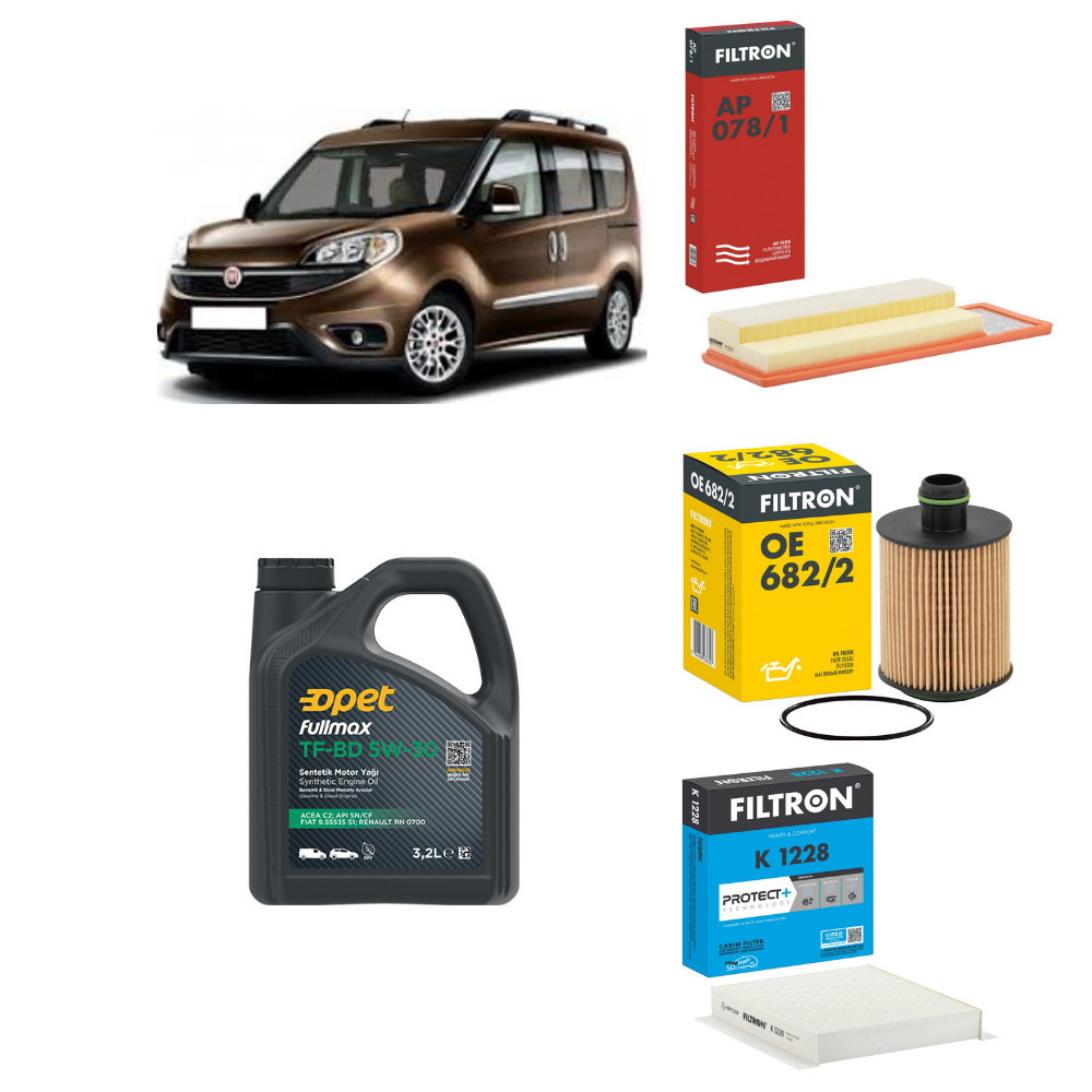 Fiat Fiorino/Doblo/Linea 1.3 Multijet Euro 5 | 5W30 + Filtron Komple Bakım Seti