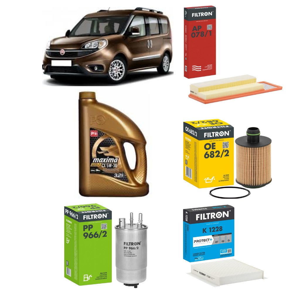 Fiat Fiorino/Doblo/Linea 1.3 Multijet Euro 5 | 5W30 + Filtron Komple Bakım Seti