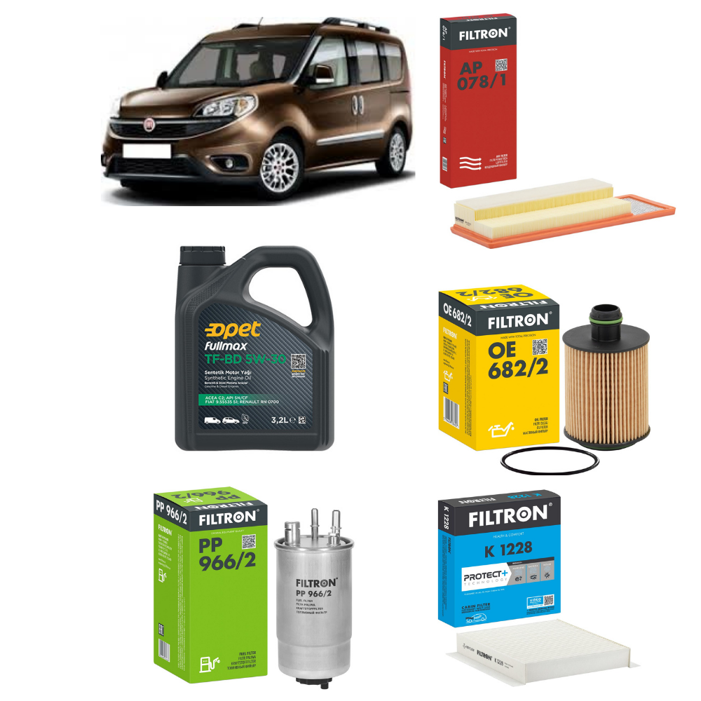 Fiat Fiorino/Doblo/Linea 1.3 Multijet Euro 5 | 5W30 + Filtron Komple Bakım Seti